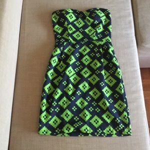 Blue Rain Strapless Dress